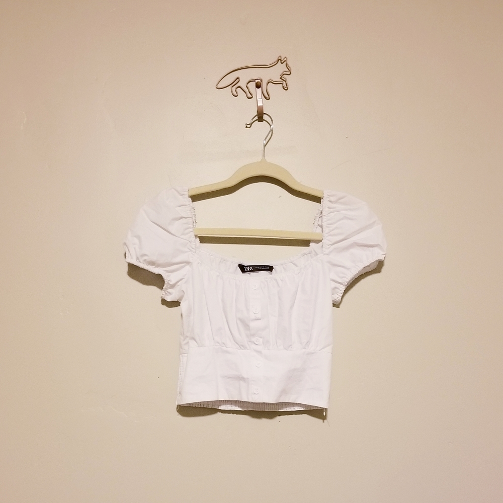 Zara Cropped Peplum Top